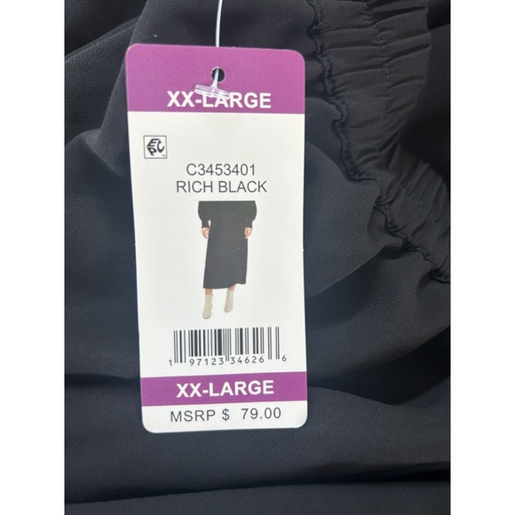Vince Camuto Womens Black Lined Pull On Midi ALine Skirt NWT XXL Office BxII - Picture 4 of 9